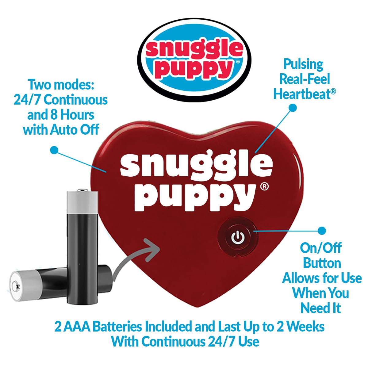 Snuggle Puppy Heartbeat Stuffed Toy for Dogs, Pet Anxiety Relief and Calming Aid, 1 Count (Pack