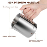 Stainless steel milk frother jug