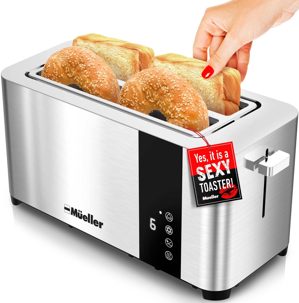 Ua Toaster UltraToast Full Stainless-Steel Toaster 4 Slice with LED Display ...