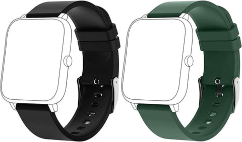 Smart Watch Bands - Adjustable Replacement Bands, Black and Green