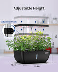 Smart WiFi 12 Pods Hydroponic Growing System with 6.5L Water Tank, App-Controlled, Black - Optimal Shelf Life, greenhouse, vegetables, sale, reviews, tomatoes, best 2022, top 2023, complete kits, indoors, diy, garden, nursery
