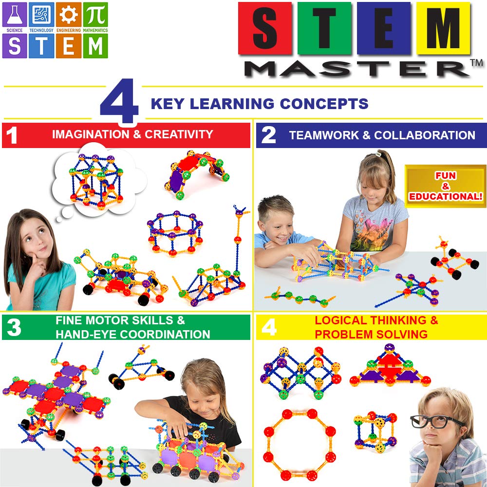 STEM Construction Set - 176 Pieces | Young Builder's Imagination ...