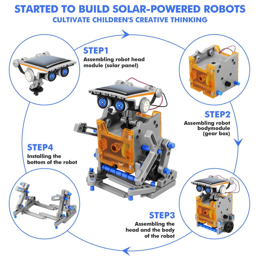 Solar Rower Robot STEM 13-in-1 Education Solar Power Robots Toy | Optimal Shelf Life