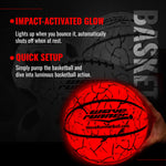 Illuminated basketball for outdoor play